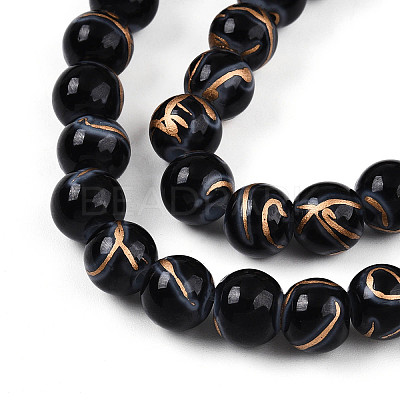 Baking Paint Glass Beads X1-DGLA-N010-8mm-10-1