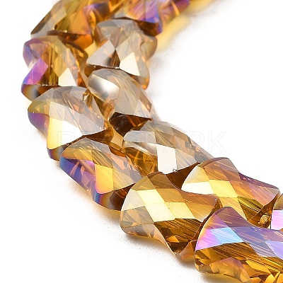 AB Color Plated Transparent Glass Beads Strands EGLA-P051-06A-A13-1
