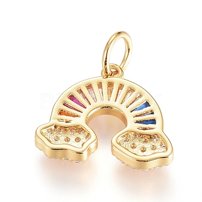 Brass Micro Pave Cubic Zirconia Pendants ZIRC-G166-26G-1