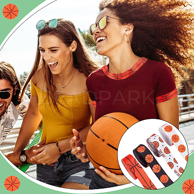 4 Rolls 4 Colors Sport Ball Print Grosgrain Ribbon OCOR-PH0004-07B-1