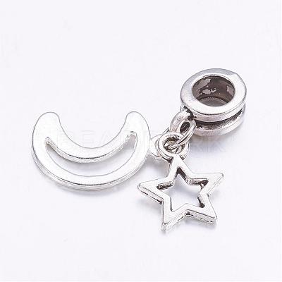 Tibetan Style Alloy European Dangle Charms PALLOY-JF00331-1