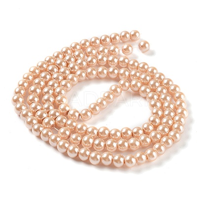 Baking Paint Pearlized Glass Pearl Round Bead Strands HY-Q003-6mm-18-1