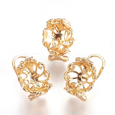 Brass Stud Earring Settings KK-P160-05G-NF-1