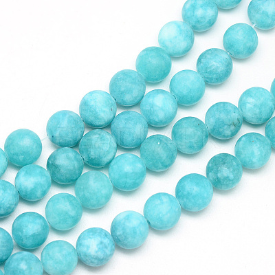 Natural White Jade Bead Strands X-G-R297-10mm-45-1
