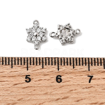 Brass Micro Pave Cubic Zirconia Connector Charms KK-L258-03A-P-1
