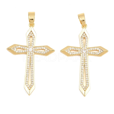 Easter Brass Micro Pave Clear Cubic Zirconia Pendants ZIRC-F148-14A-G-1