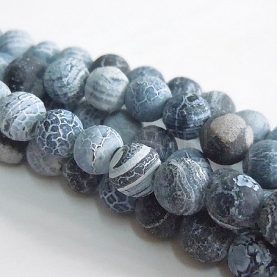 Natural Crackle Agate Beads Strands G-G055-4mm-10-1