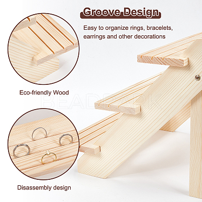 DIY 3 Tier Stair Style Pine Wooden Plant Stand Kit ODIS-WH0025-108-1