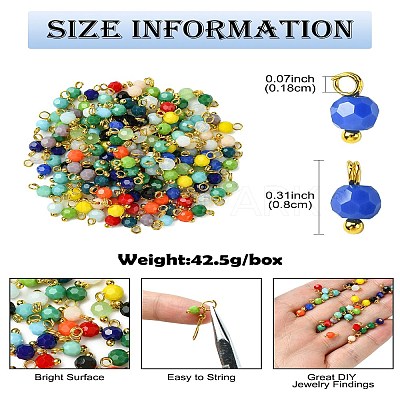 190Pcs 19 Colors Opaque Glass Pendants PALLOY-CJ00056-1
