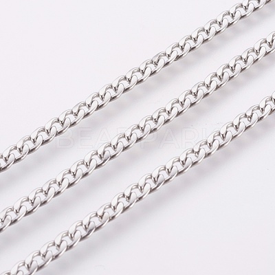 Tarnish Resistant 304 Stainless Steel Curb Chains CHS-F003-03P-C-1