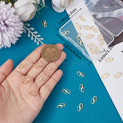 30Pcs Brass S Hook Clasps KK-BBC0008-69-1
