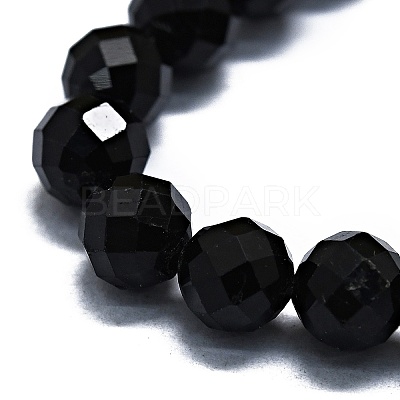 Natural Black Tourmaline Beads Strands G-G927-46-1