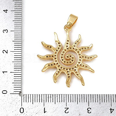 Brass Micro Pave Cubic Zirconia Pendants KK-K303-01G-1