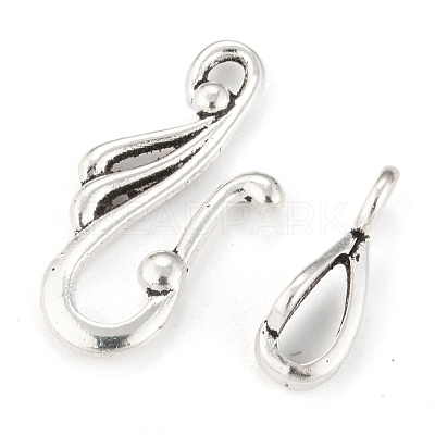 Tibetan Style Antique Silver Wing Hook and Eye Clasps X-LF1157Y-1