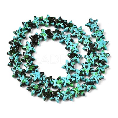 Spray Painted Synthetic Turquoise Beads Strands UNKW-T001-11B-1