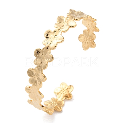 304 Stainless Steel Cuff Bangles for Women BJEW-K263-05G-06-1