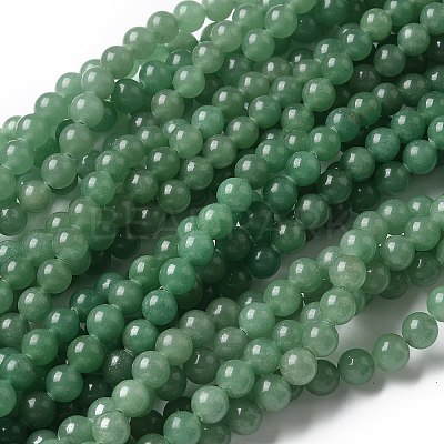 Natural Green Aventurine Round Beads Strands X-G-S150-8mm-1-1