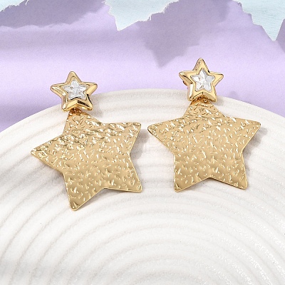 304 Stainless Steel Rhinestone Stud Earrings SA-CBAF6AD-24G-1