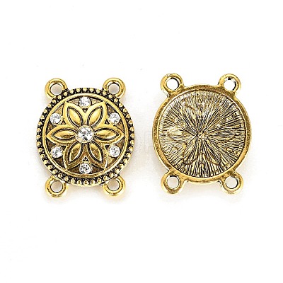 Alloy Rhinestone Multi-Strand Links PALLOY-P185-01AG-RS-1