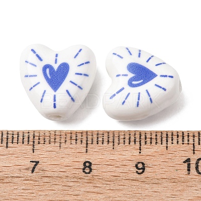 Printed Handmade Porcelain Beads PORC-G016-01C-1