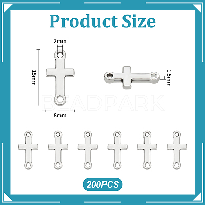 200Pcs Alloy Religion Cross Connector Charms PALLOY-UN0001-20-1