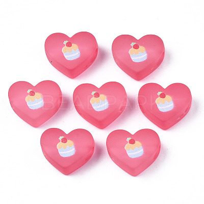 Transparent Printed Acrylic Beads MACR-S373-124-H08-1