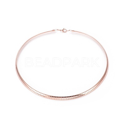 304 Stainless Steel Choker Necklaces and Bangles Jewelry Sets SJEW-L144-A01-RG-1