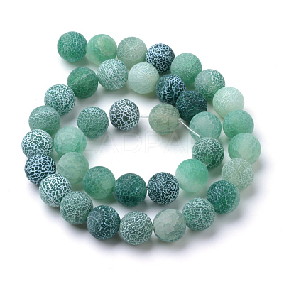 Natural & Dyed Crackle Agate Bead Strands G-T056-10mm-06-1