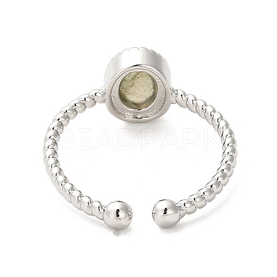 Natural Labradorite Open Cuff Ring RJEW-M166-04P-F-1