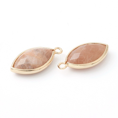 Natural Sunstone Pendants X-G-B009-01G-C-1