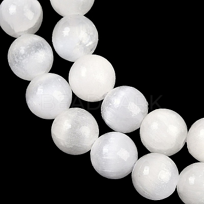 Natural Selenite Beads Strands G-G167-A02-01-1