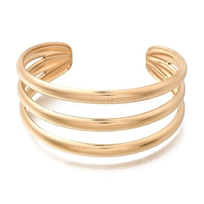 Boho 304 Stainless Steel 3-Line Cuff Bangles SA-CBA1E89-01A-G-1