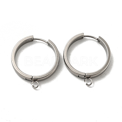 Tarnish Resistant 201 Stainless Steel Huggie Hoop Earrings Findings STAS-A167-01W-P-1