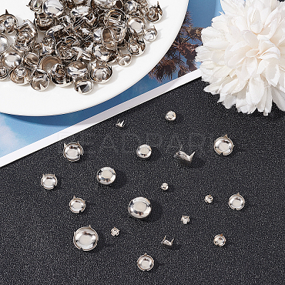 200Pcs 5 Style Brass Four-Claw Rivets KK-GF0001-07P-1