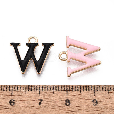 Rack Plating Alloy Enamel Pendants ENAM-T024-53W-G-1