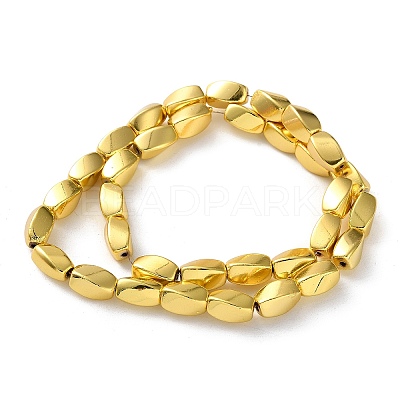 Electroplated Synthetic Magnetic Hematite Beads Strands G-P545-G04-8x12mm-1