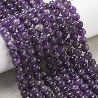 Natural Amethyst Beads Strands G-M445-8MM-01F-1