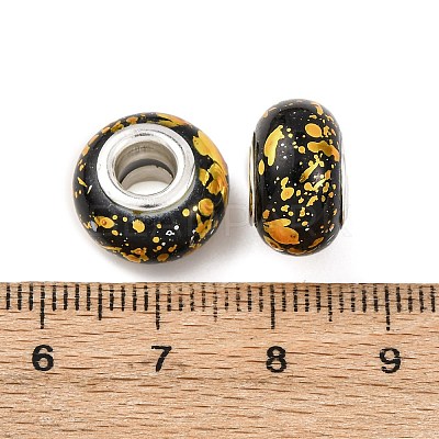Opaque Resin Rondelle European Beads RESI-Z046-01C-1