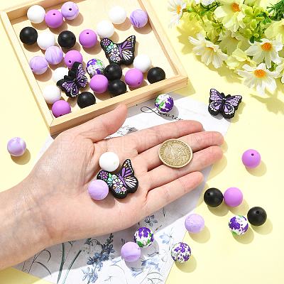 41Pcs 7 Styles Silicone Beads SIL-YW0002-64-1