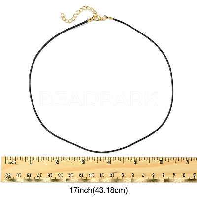36Pcs Black Waxed Cord Necklace Making NCOR-FS0001-05G-1