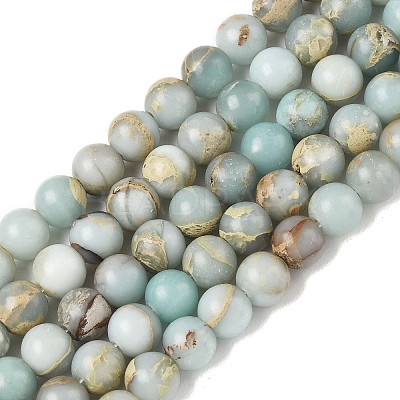 Natural Shoushan Stone Beads Strands G-B155-A01-6mm-1