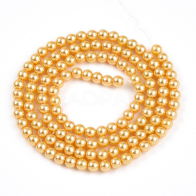 Baking Paint Pearlized Glass Pearl Bead Strands HY-N002-3mm-A08-1