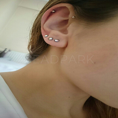 G23 Titanium Cubic Zirconia Flat Round 17 Gauge Threadless Labrets for Women Men WG1F07B-02-1