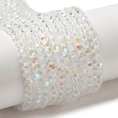 Electroplate Transparent Glass Beads Strands EGLA-A035-T3mm-L19-1