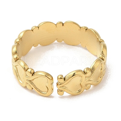 304 Stainless Steel Open Cuff Ring Findings RJEW-K245-85G-1