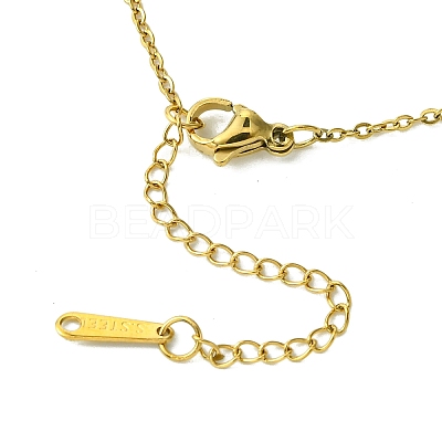 Ion Plating(IP) Rectangle with Initial Letter 304 Stainless Steel Pendant Necklace NJEW-R265-04G-L-1