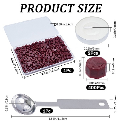 400Pcs Octagon Sealing Wax Particles DIY-CP0009-24A-1