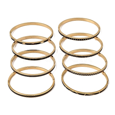 304 Stainless Steel Enamel Hinged Cuff Bangles for Women SA-CBAC920-15G-02-1