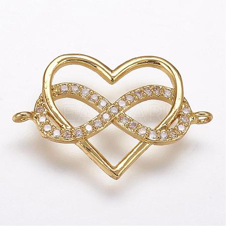 Brass Micro Pave Cubic Zirconia Links ZIRC-G095-43G-1