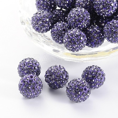 Polymer Clay Rhinestone Beads X-RB-H284-14MM-539-1